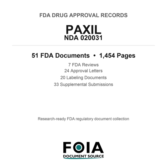 FDA PAXIL NDA 020031 Approval Package — Reviews & Approval Records