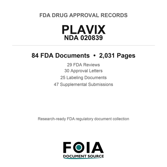 FDA PLAVIX NDA 020839 Approval Package — Reviews & Approval Records