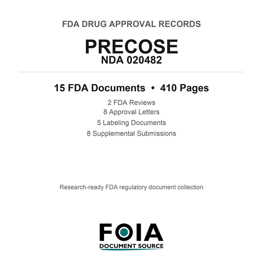 FDA PRECOSE NDA 020482 Approval Package — Reviews & Approval Records