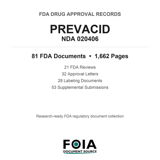 FDA PREVACID NDA 020406 Approval Package — Reviews & Approval Records
