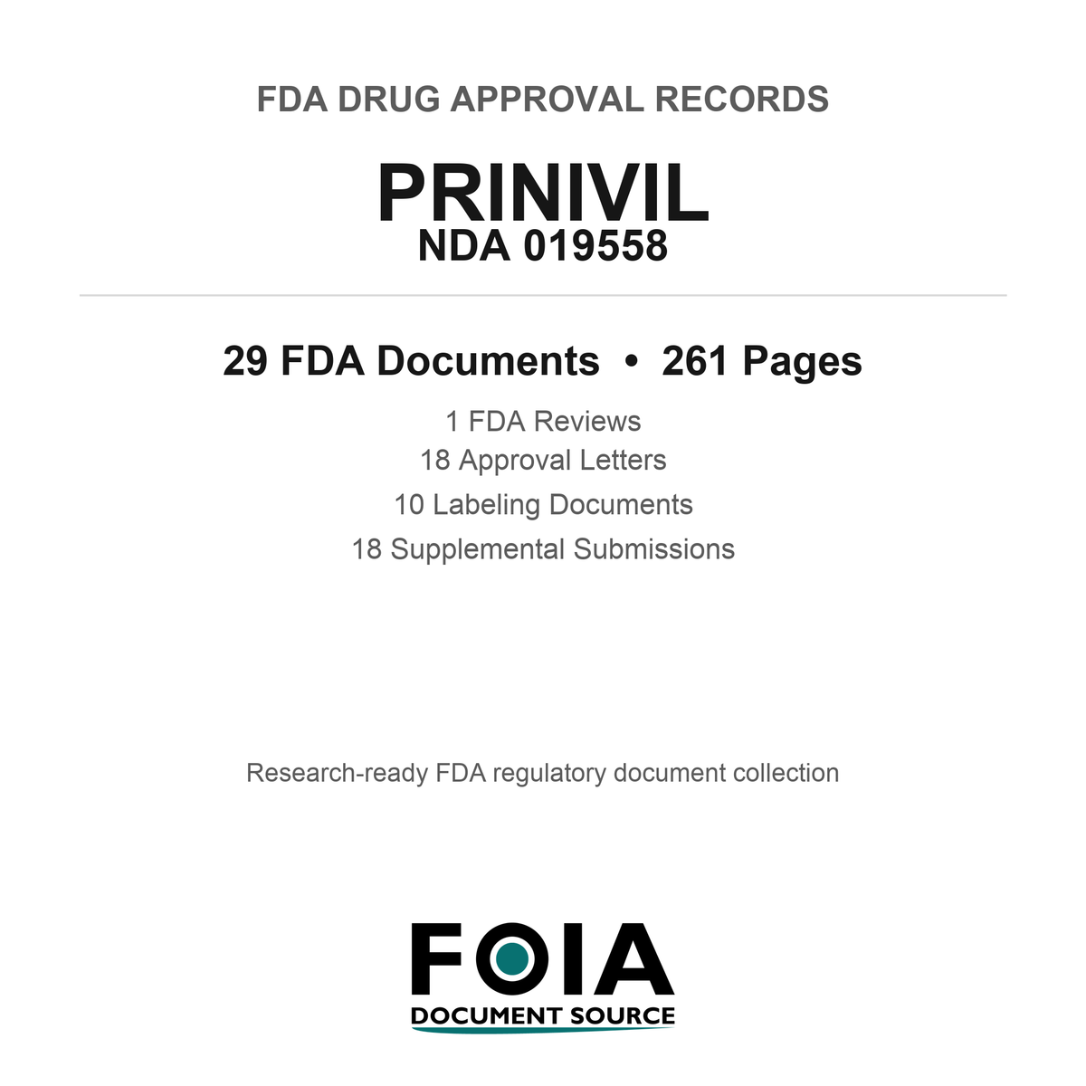 FDA PRINIVIL NDA 019558 Approval Package — Reviews & Approval Records