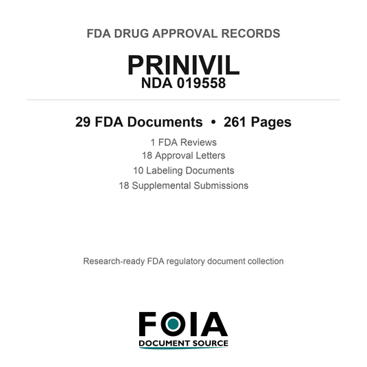 FDA PRINIVIL NDA 019558 Approval Package — Reviews & Approval Records