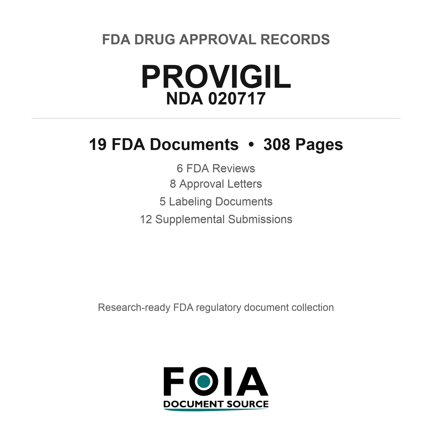 FDA PROVIGIL NDA 020717 Approval Package — Reviews & Approval Records