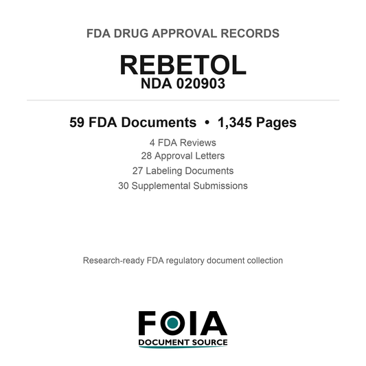 FDA REBETOL NDA 020903 Approval Package — Reviews & Approval Records