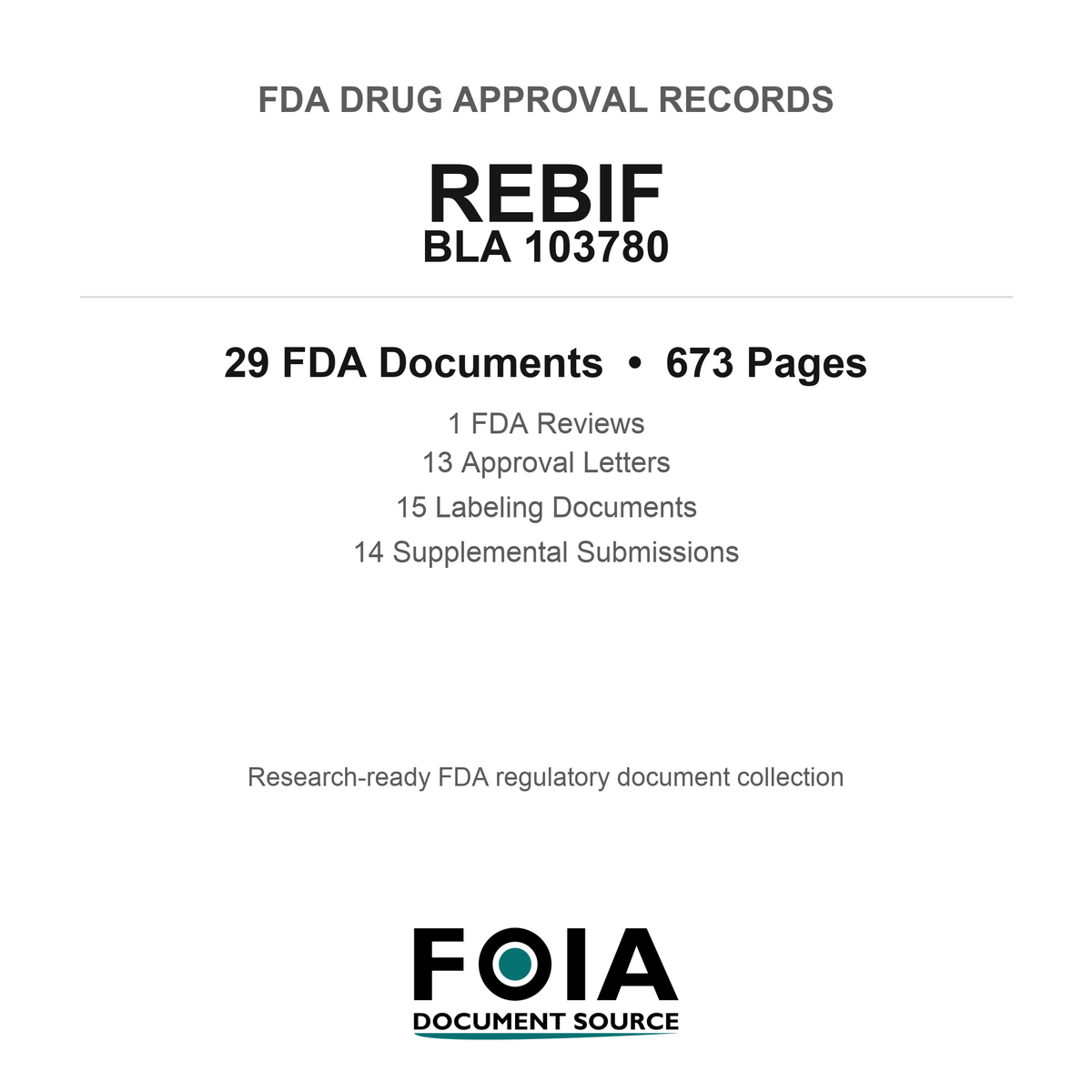 FDA REBIF BLA 103780 Approval Package — Reviews & Approval Records