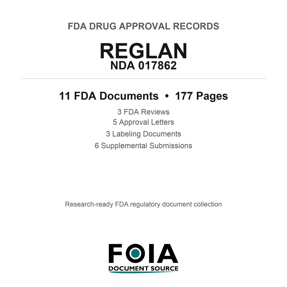 FDA REGLAN NDA 017862 Approval Package — Reviews & Approval Records