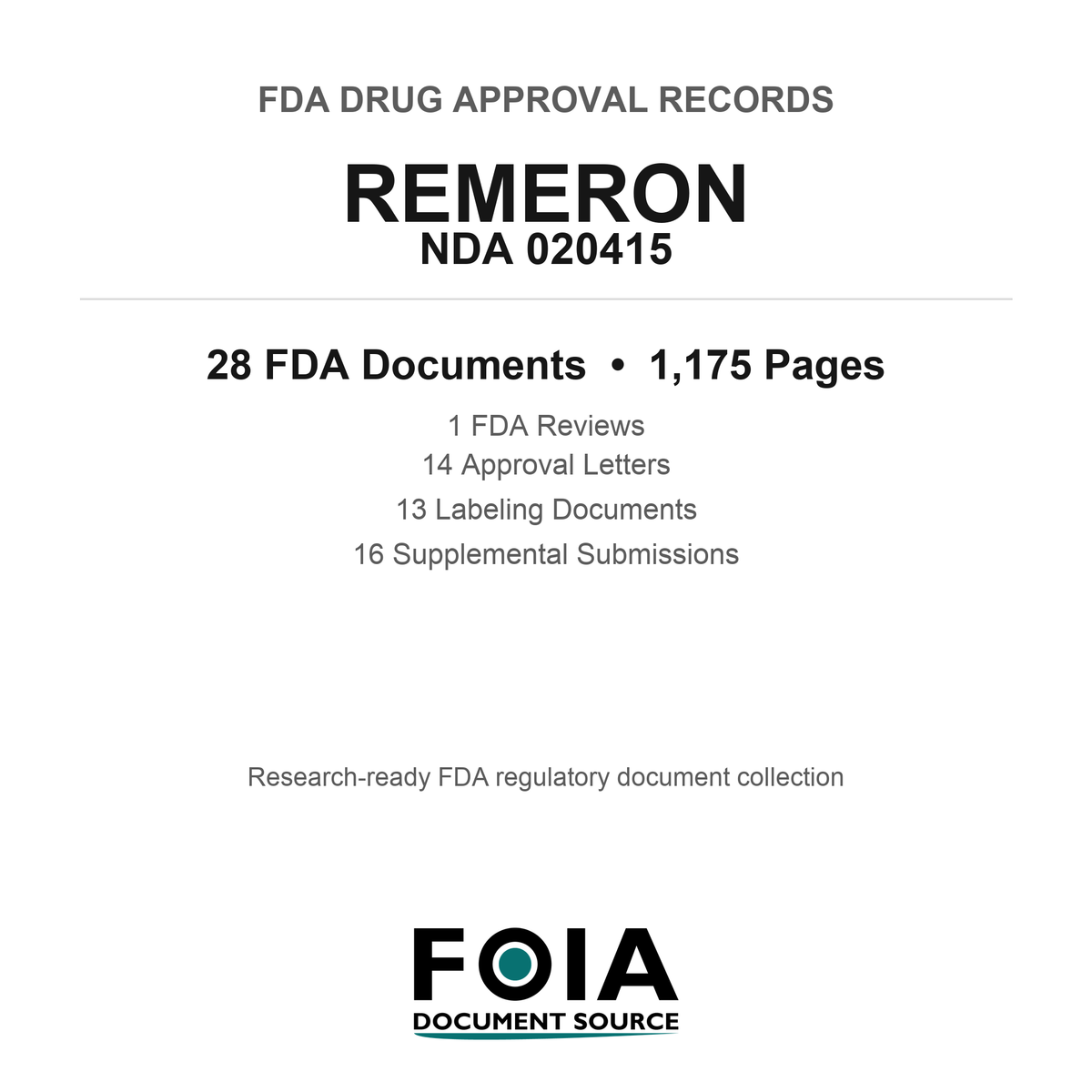FDA REMERON NDA 020415 Approval Package — Reviews & Approval Records