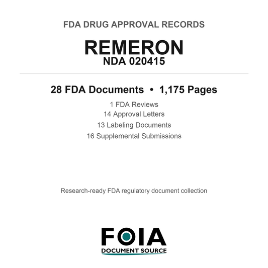 FDA REMERON NDA 020415 Approval Package — Reviews & Approval Records
