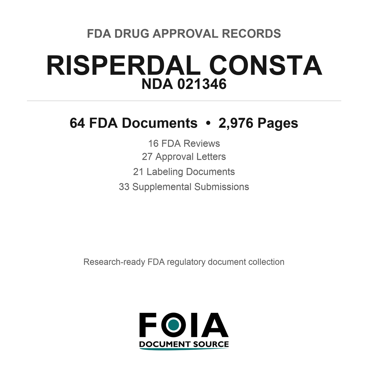 FDA RISPERDAL CONSTA NDA 021346 Approval Package — Reviews & Approval Records