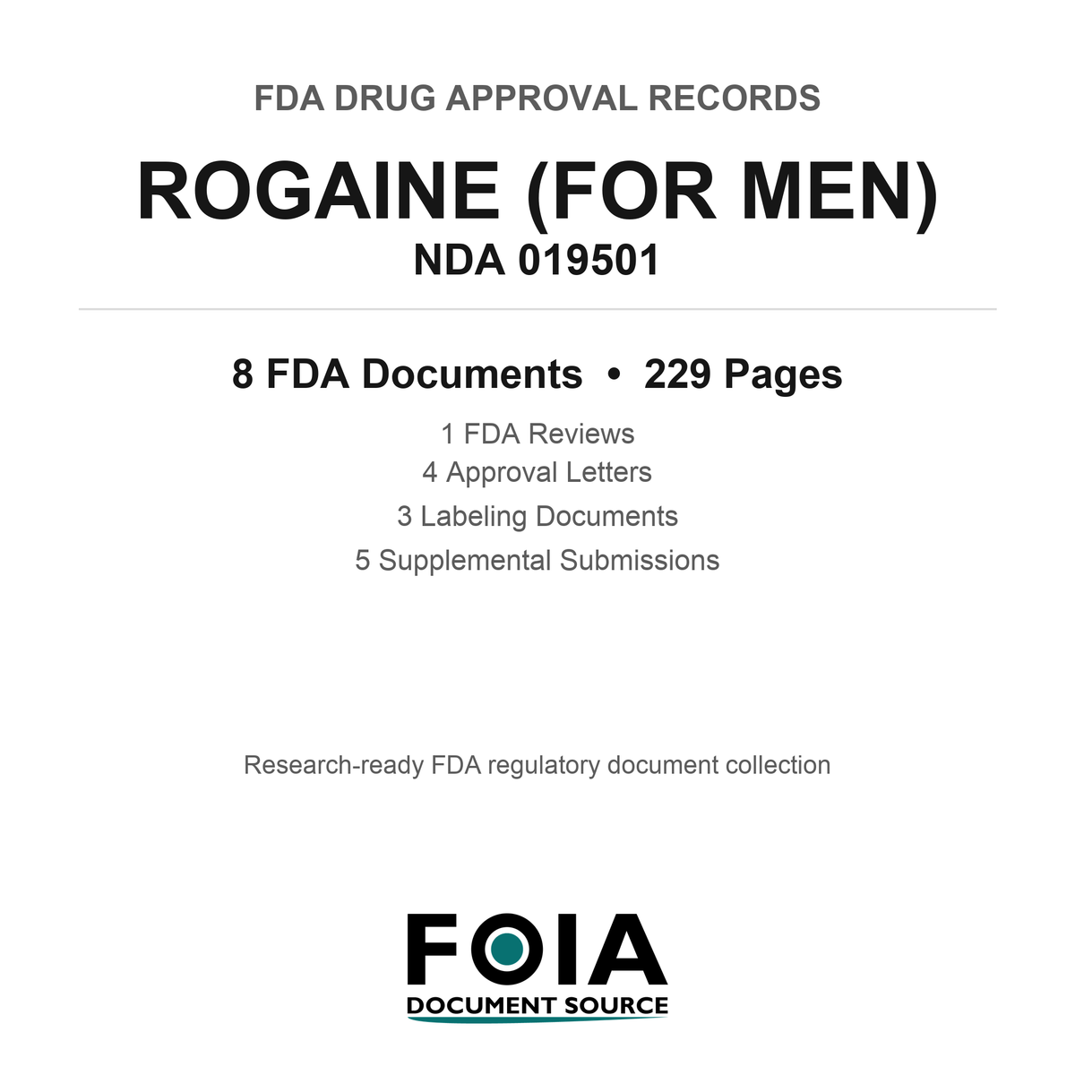 FDA ROGAINE (FOR MEN) NDA 019501 Approval Package — Reviews & Approval Records