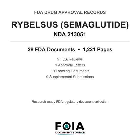 FDA Drug Approval Package, Rybelsus (semaglutide), NDA 213051 — Original Approval & Supplements