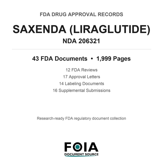 FDA Drug Approval Package, Saxenda (liraglutide), NDA 206321 — Original Approval & Supplements