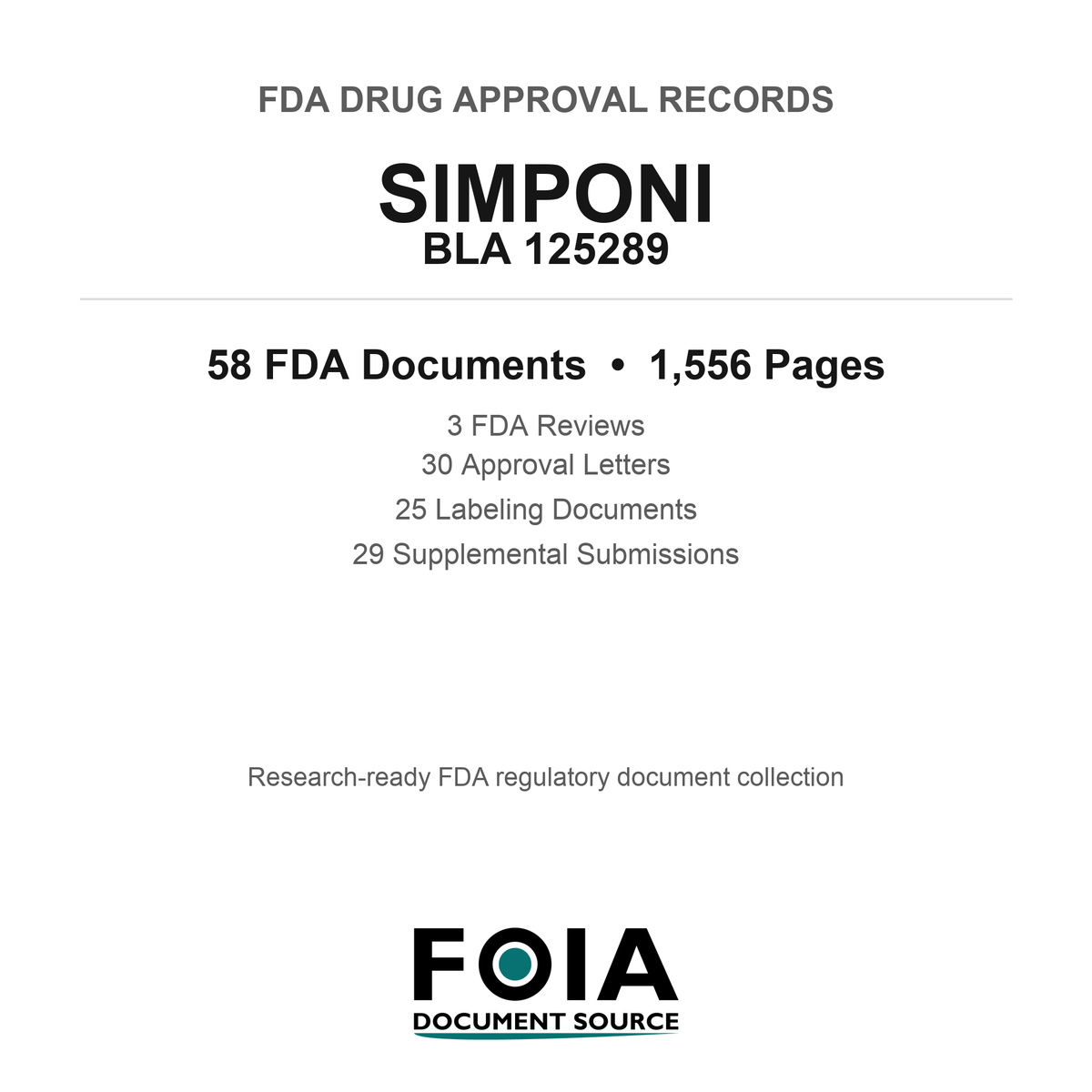 FDA SIMPONI BLA 125289 Approval Package — Reviews & Approval Records