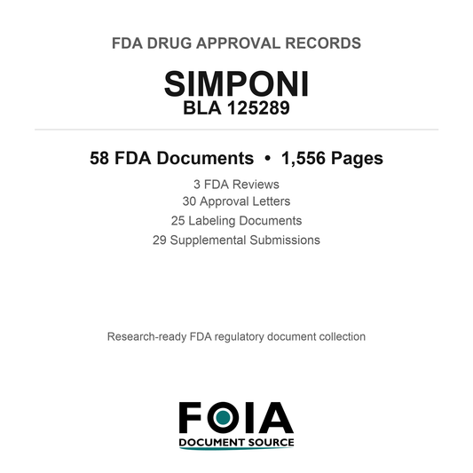 FDA SIMPONI BLA 125289 Approval Package — Reviews & Approval Records