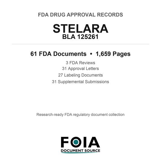 FDA STELARA BLA 125261 Approval Package — Reviews & Approval Records
