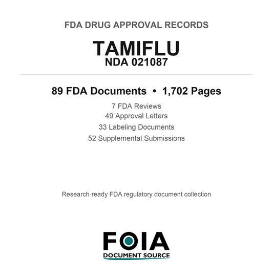 FDA TAMIFLU NDA 021087 Approval Package — Reviews & Approval Records
