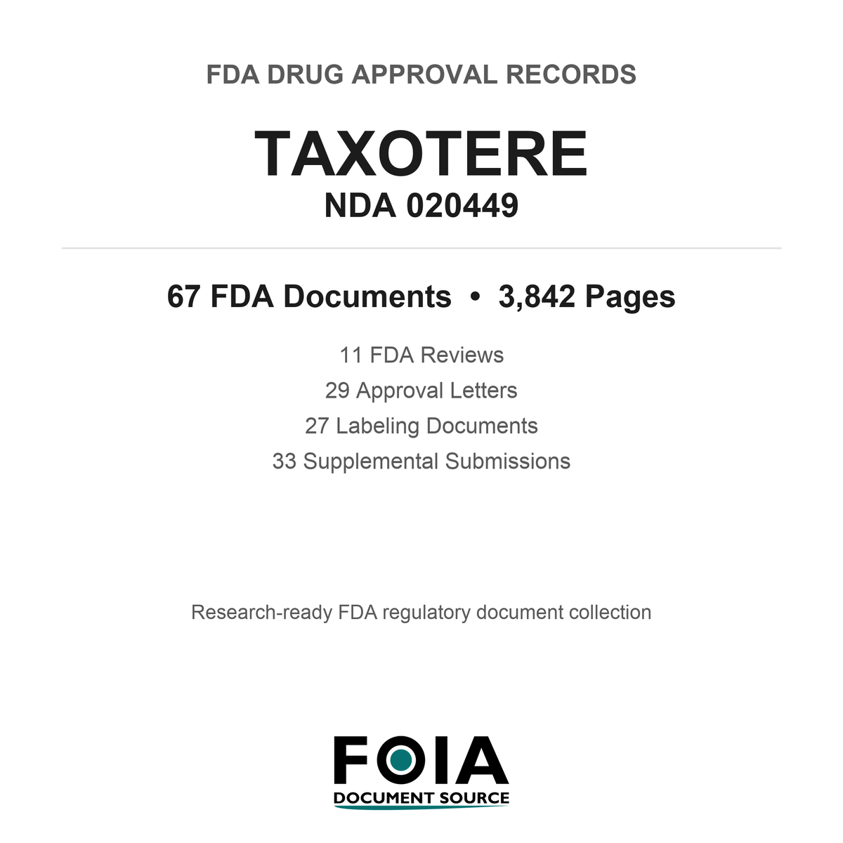 FDA TAXOTERE NDA 020449 Approval Package — Reviews & Approval Records