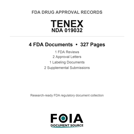 FDA TENEX NDA 019032 Approval Package — Reviews & Approval Records