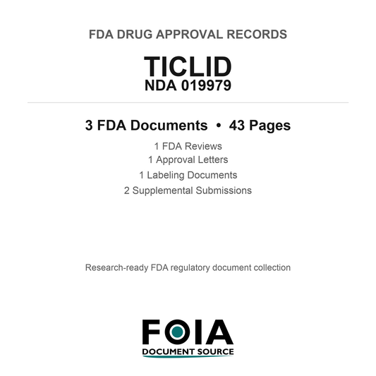 FDA TICLID NDA 019979 Approval Package — Reviews & Approval Records