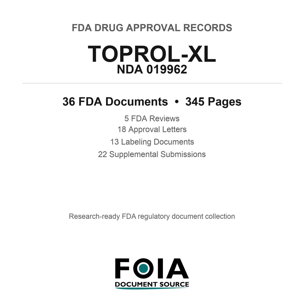FDA TOPROL-XL NDA 019962 Approval Package — Reviews & Approval Records