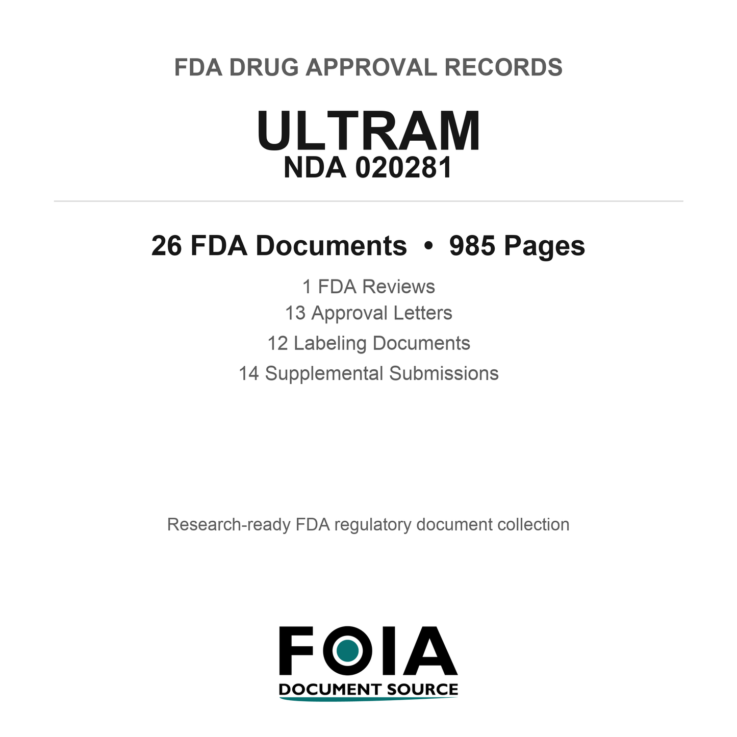 FDA ULTRAM NDA 020281 Approval Package — Reviews & Approval Records