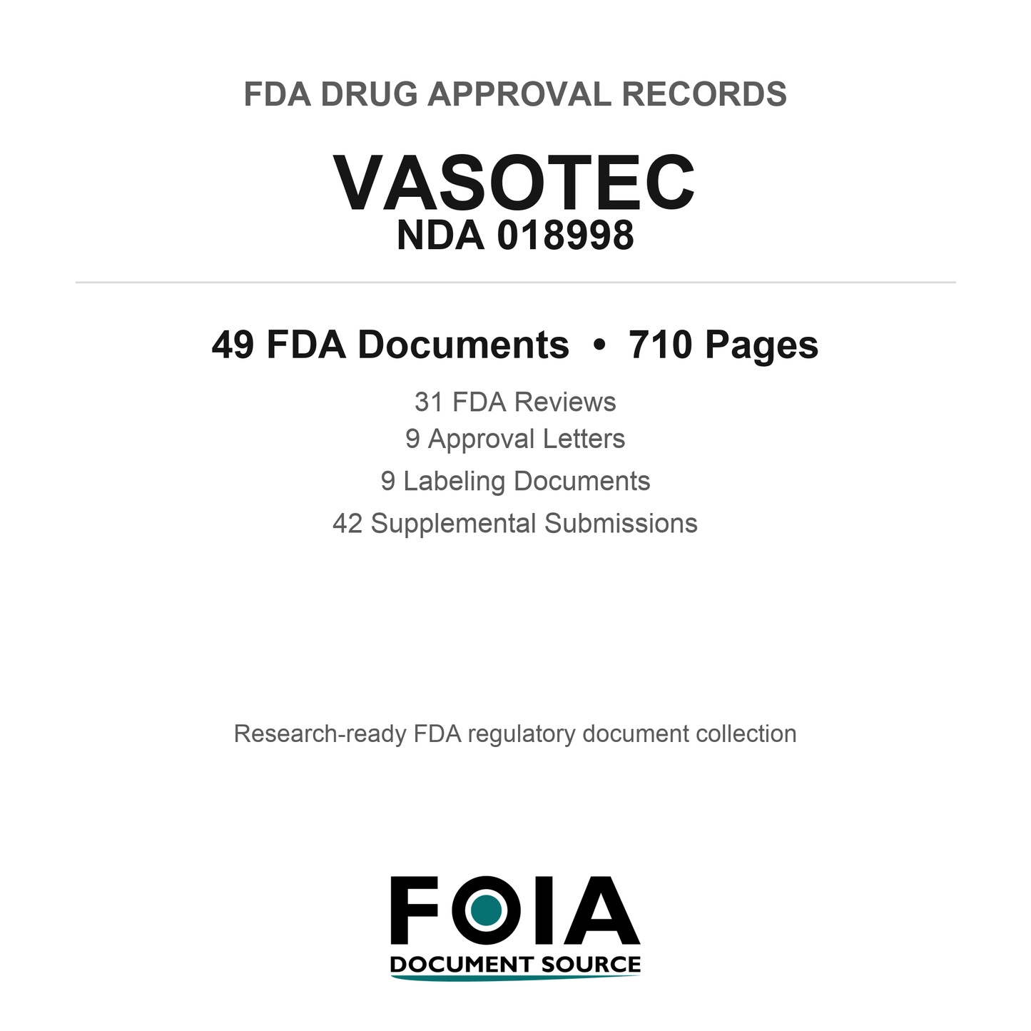 FDA VASOTEC NDA 018998 Approval Package — Reviews & Approval Records