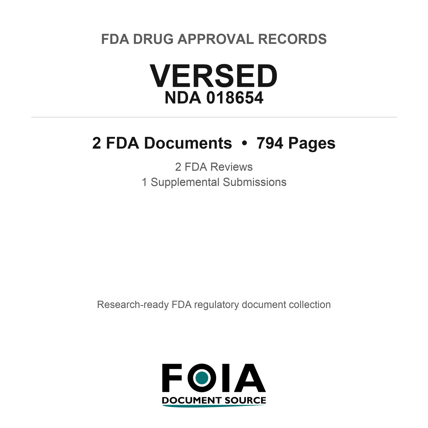 FDA VERSED NDA 018654 Approval Package — FDA Reviews