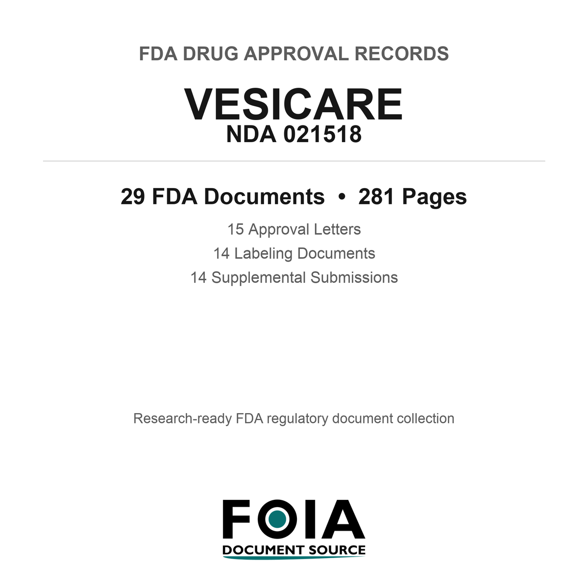 FDA VESICARE NDA 021518 Approval Package — Approval Records & Labeling