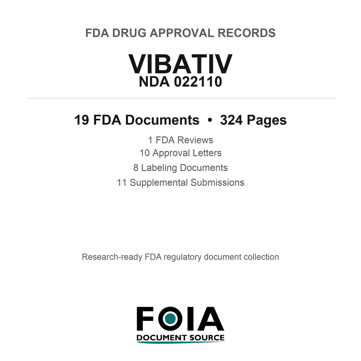 FDA VIBATIV NDA 022110 Approval Package — Reviews & Approval Records