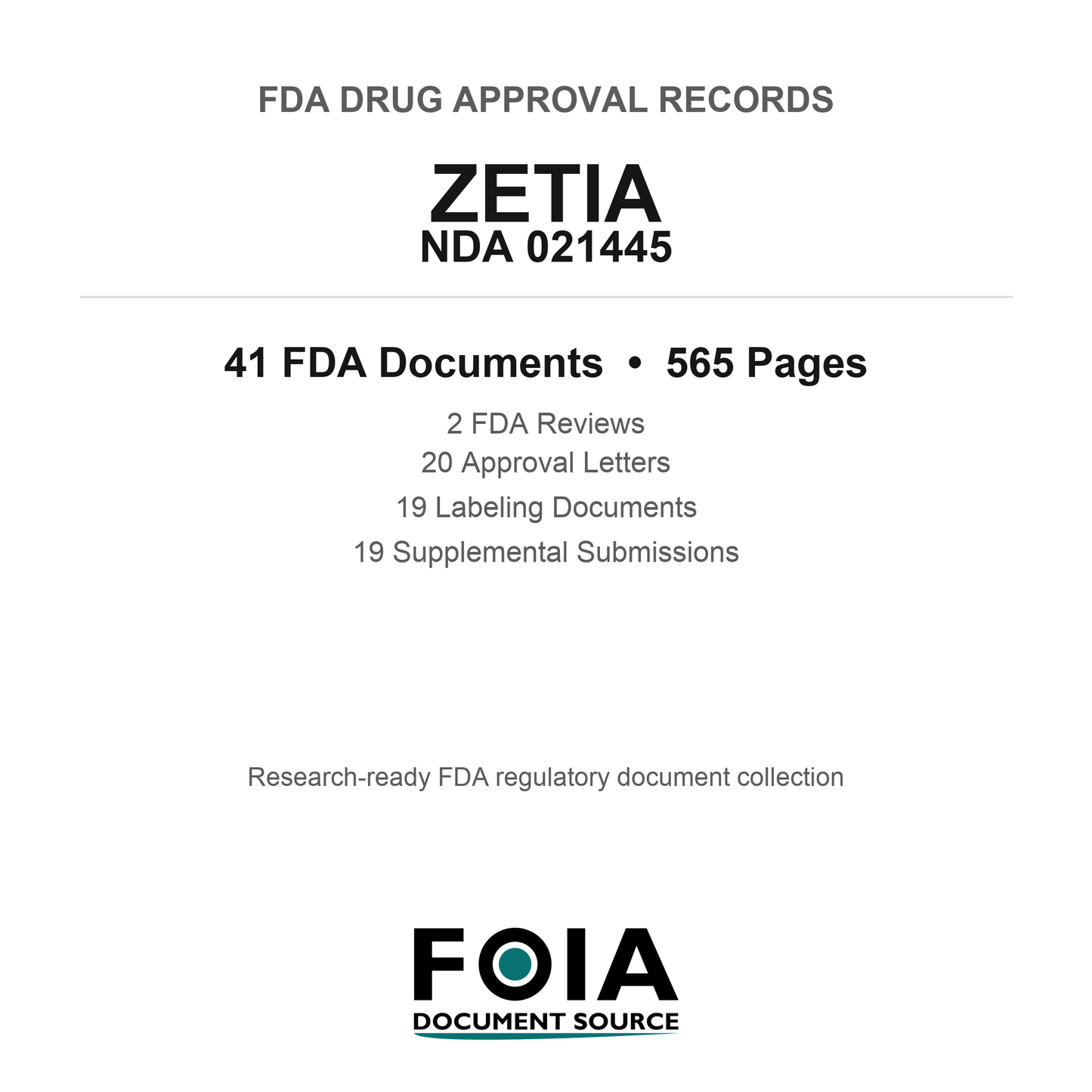 FDA ZETIA NDA 021445 Approval Package — Reviews & Approval Records