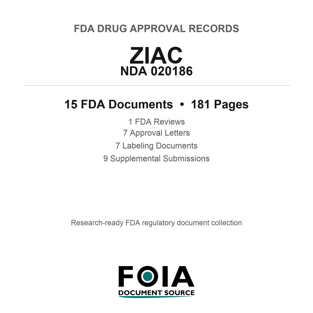 FDA ZIAC NDA 020186 Approval Package — Reviews & Approval Records