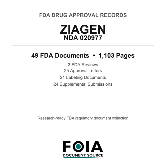 FDA ZIAGEN NDA 020977 Approval Package — Reviews & Approval Records
