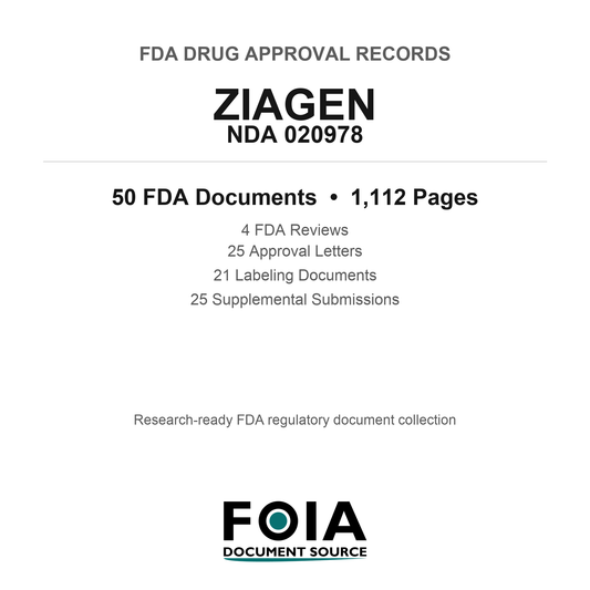 FDA ZIAGEN NDA 020978 Approval Package — Reviews & Approval Records