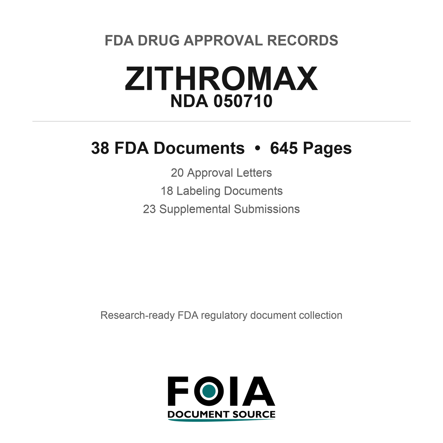 FDA ZITHROMAX NDA 050710 Approval Package — Approval Records & Labeling