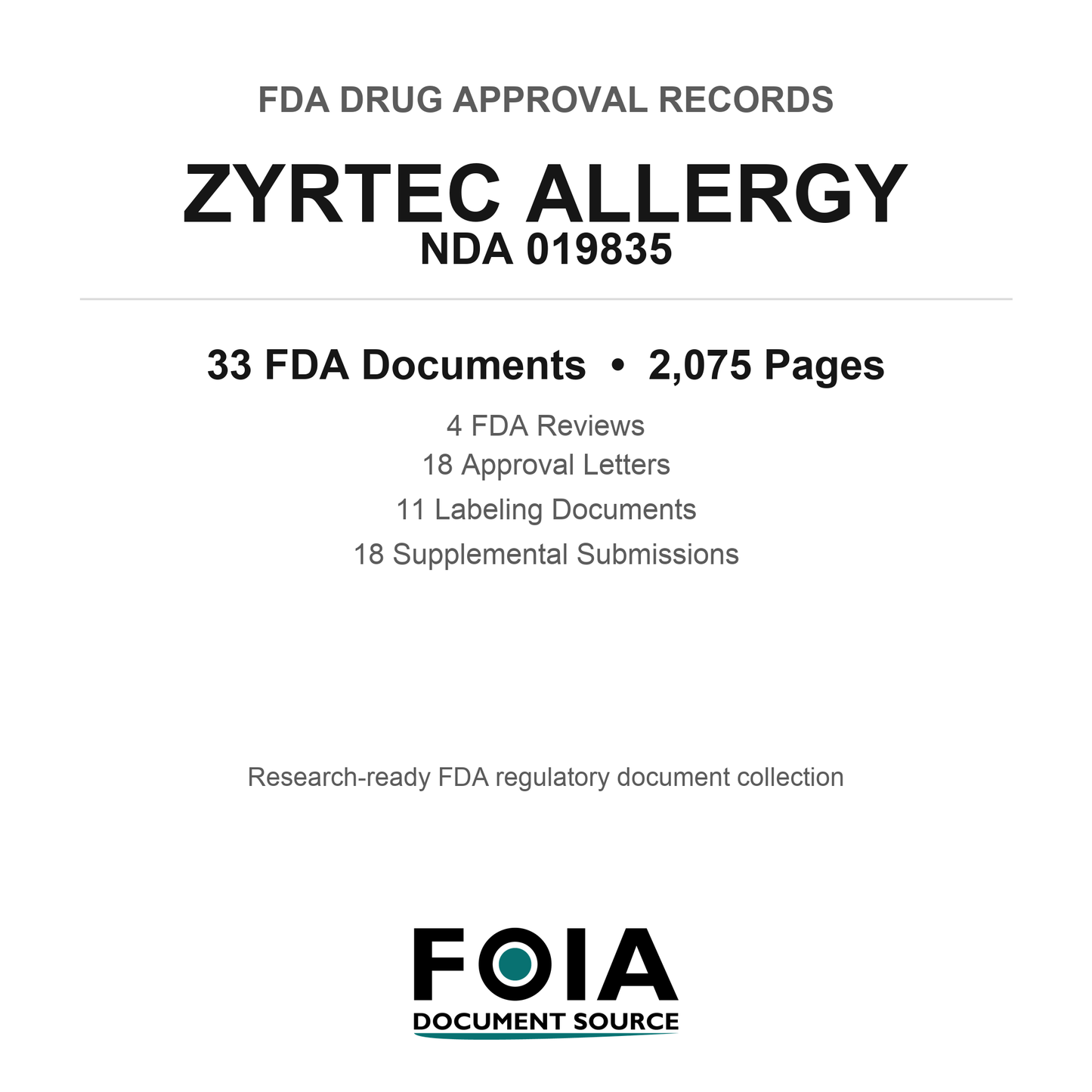 FDA ZYRTEC ALLERGY NDA 019835 Approval Package — Reviews & Approval Records