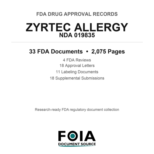 FDA ZYRTEC ALLERGY NDA 019835 Approval Package — Reviews & Approval Records